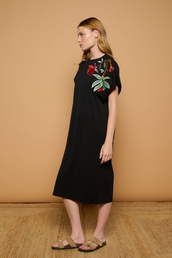 BLACK BOHO DRESS